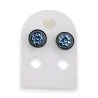 Boucles d'Oreilles Rondes Crystal Bleu Ciel | Bijoux Élégants | Mode Tendance