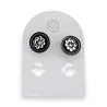 Black metal round earrings