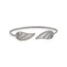 bracciale rigido sottile argentato con ali d'angelo