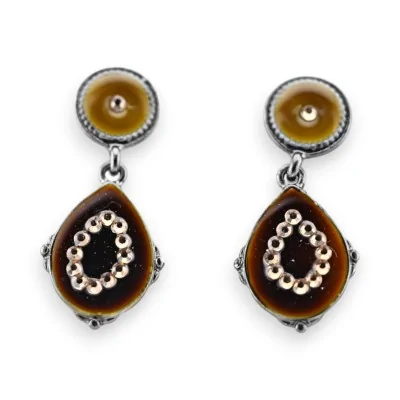 Brincos pendentes marrons