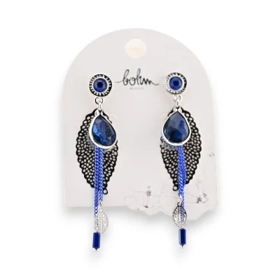 Blue and Silver Bohemian Earrings