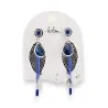 Silberne Bohemian-Ohrringe in Blau