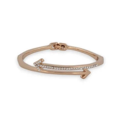 Thin bangle bracelet with double rhinestone arrows