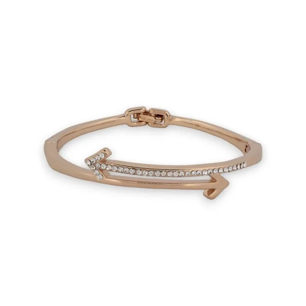 Bracciale rigido sottile con doppia freccia di strass