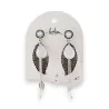 Boucles d'oreilles pendantes argentées Bohm - Design feuille ajourée élégant