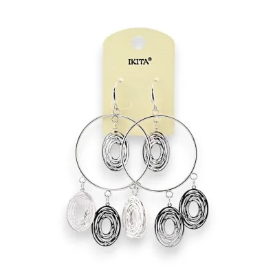 Pendientes colgantes plateados de Ikita