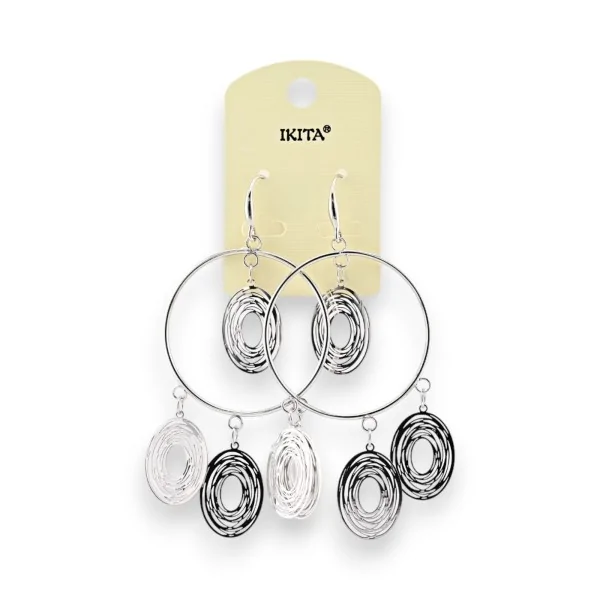 Pendientes colgantes plateados de Ikita