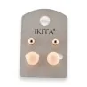 Pendientes dorados con perla beige Ikita