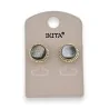 Golden earrings with mother-of-pearl by Ikita