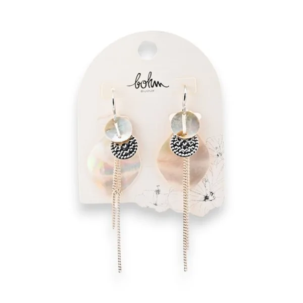 Orecchini boho in madreperla e argento di Bohm