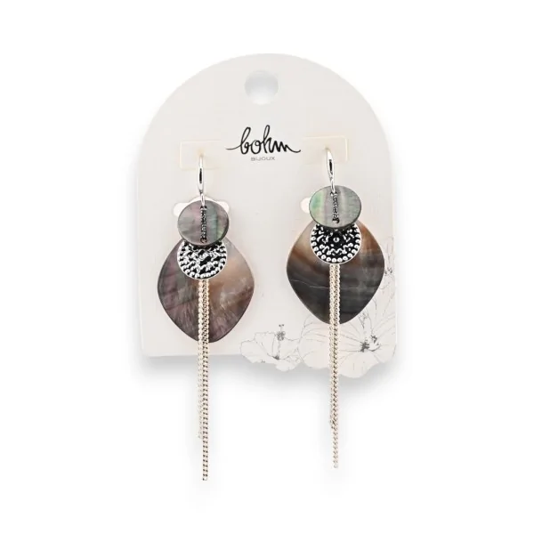 Bohemian gray shell earrings by Bohm