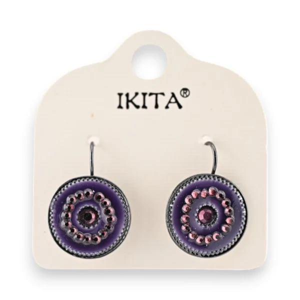 Brincos Ikita violetas com strass