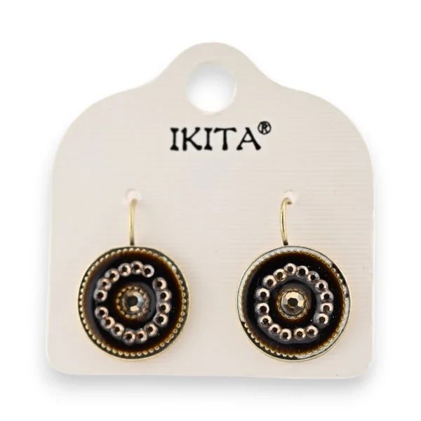 Ikita Ohrringe braun und Strass