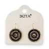 Brincos Ikita marrons e strass