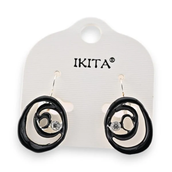 Brincos espiral pretos da Ikita
