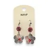 Boucles d'oreilles Ikita fleur nacre & strass rouge | Mode Tendance