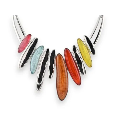 Collier métal multicolore...