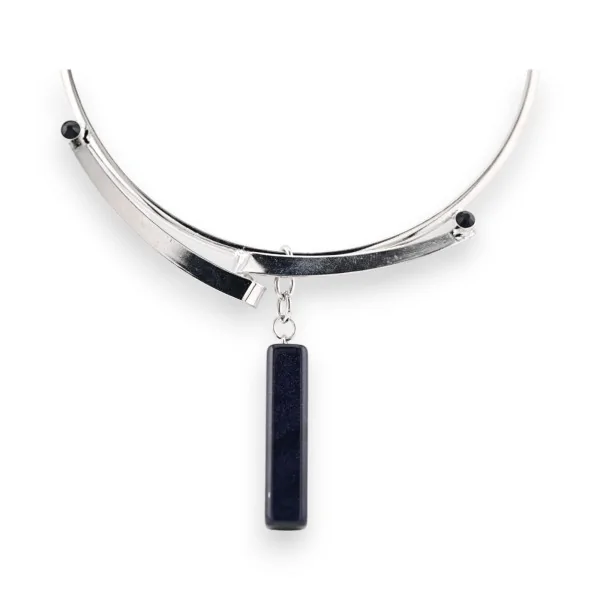 Silberne Choker-Halskette im zeitgenössischen Design von Belle Miss
