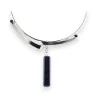 Silberne Choker-Halskette im zeitgenössischen Design von Belle Miss
