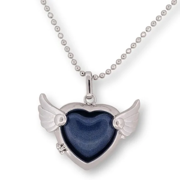 Collar bonito corazón alas de ángel que se abre