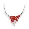 Collier Feuilles Rouge Strass Belle Miss - Bijou Fantaisie Élégant