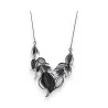 Collier Feuillage Métallique Belle Miss | Bijou Élégant Noir et Gris | Mode Tendance
