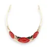 Collana Semi-Rigida Ikita Dorata Rossa | Gioiello Elegante di Bigiotteria