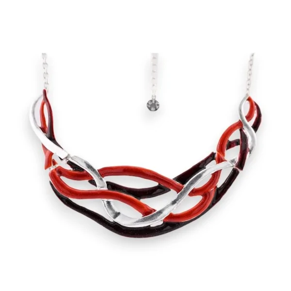 Collar Entrelazados matices Rojos de Ikita