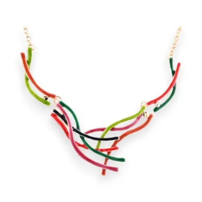 Colar Ikita Dourado Multicolorido