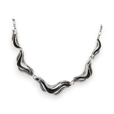 Collier Vague Argenté Foncé...