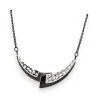 Collana Girocollo Ikita | Design Moderno in Metallo Nero e Argento | Moda Trendy
