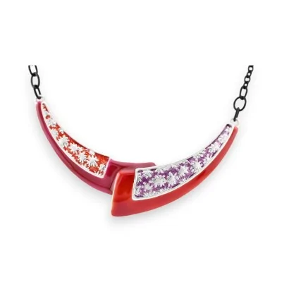 Japanese Crescendo Necklace in Garnet Red by Ikita