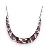 Collar Mosaico Semi-Rígido Ikita | Joya de Diseño Rojo y Burdeos