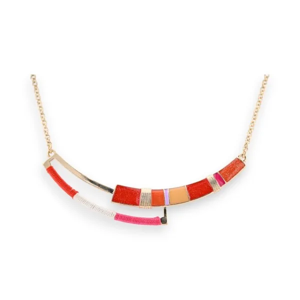 Ikita Sunset Choker-Halskette in Rot-Orange