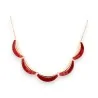 Collier Semi-Rigide Rouge Doré Ikita | Bijou Élégant Ajustable | Mode Tendance