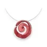 Collier Ras de Cou Spirale Rouge & Argenté | Bijou Tendance Femme | Mode Tendance