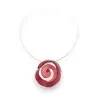 Collana Girocollo a Spirale Rossa & Argentata | Gioiello Trendy da Donna | Moda Tendenza