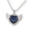 Collar Corazón Alado con Piedra Azul | Colgante Elegante que se Abre