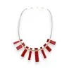 Collar Étnico Rojo Dorado Ikita | Joya de Fantasía de Moda