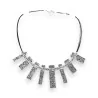 Close-fitting textured silver Ikita necklace | Contemporary geometric design