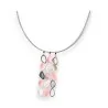 Collier fantaisie Ikita multi-pétales pastels | Bijou élégant argenté