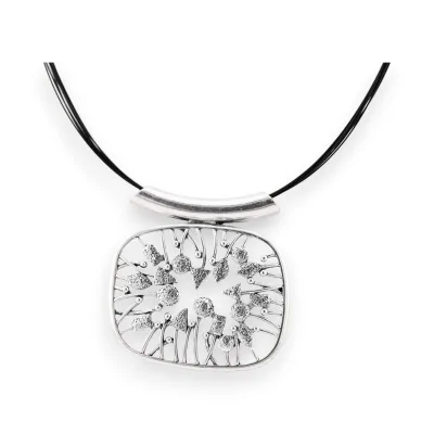 Collana Argentata Ikita con Cavo Nero