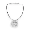 Collana Ikita Cosmos - Ciondolo Argentato Design su Cavo Nero | Moda Trendy