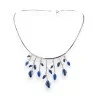Silver Blue Leaf Necklace by Ikita | Elegant and Natural Fashion Jewelry