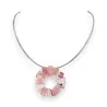 Ikita Pink Circle Pendant Necklace - Elegant Fashion Jewelry | Trendy Style