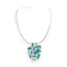 Collana Geometrica Argento Turchese | Gioiello Design Moderno | Moda Trendy