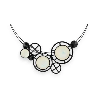 Collier géométrique noir et...