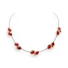 Golden and red pendant necklace by Ikita