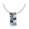 Colar geométrico Ikita azul prateado | Design moderno exclusivo | Moda Tendência