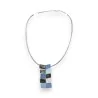 Geometrische Halskette Ikita in Blau-Silber | Exklusives modernes Design | Trendige Mode